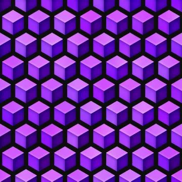 Gradient Cubes Tiling. Seamless Multicolor Pattern イラスト素材