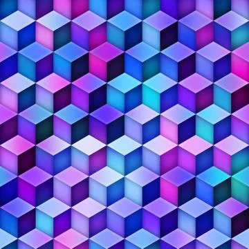Gradient Cubes Tiling. Seamless Multicolor Pattern Stockillustratie
