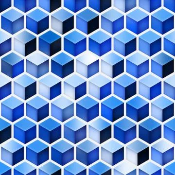 Gradient Cubes Tiling. Seamless Multicolor Pattern Illustrazione stock