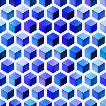 Gradient Cubes Tiling. Seamless Multicolor Pattern Stock Illustration