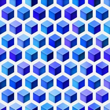 Gradient Cubes Tiling. Seamless Multicolor Pattern Illustrazione stock