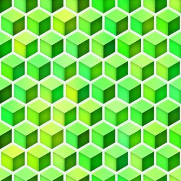 Gradient Cubes Tiling. Seamless Multicolor Pattern Stock Illustration