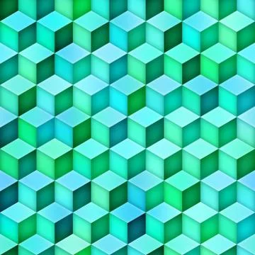 Gradient Cubes Tiling. Seamless Multicolor Pattern Illustrazione stock