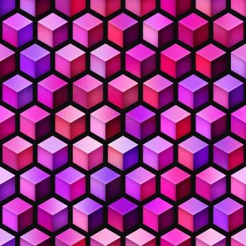 Gradient Cubes Tiling. Seamless Multicolor Pattern Illustrazione stock