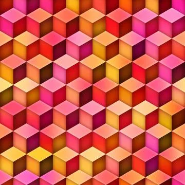Gradient Cubes Tiling. Seamless Multicolor Pattern 스톡 일러스트