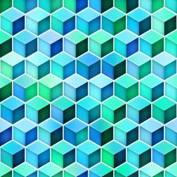Gradient Cubes Tiling. Seamless Multicolor Pattern Stock Illustration