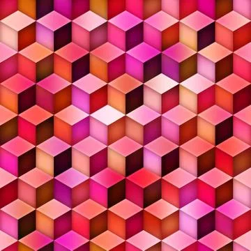 Gradient Cubes Tiling. Seamless Multicolor Pattern 스톡 일러스트