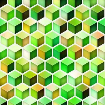 Gradient Cubes Tiling. Seamless Multicolor Pattern 스톡 일러스트
