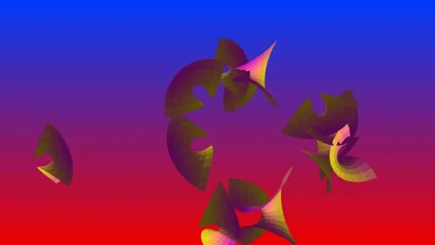 Gradient Curved Shell Structures Rotating in 3D Space 스톡 동영상 340131742