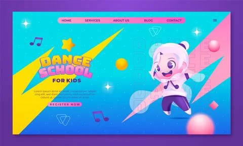 Gradient dance school?landing page 스톡 일러스트