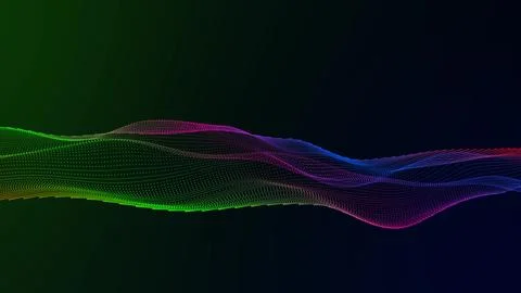 Gradient dark dot particle line wave background Stock Photos