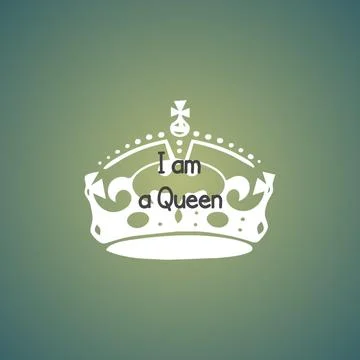 Gradient dark green with crown illustration for web and phone wallpaper Stock Illustration