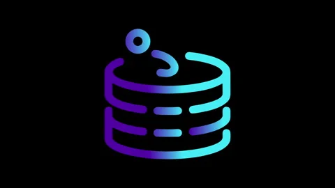 Gradient Database Stack Icon Animation Vídeos de archivo 337377155