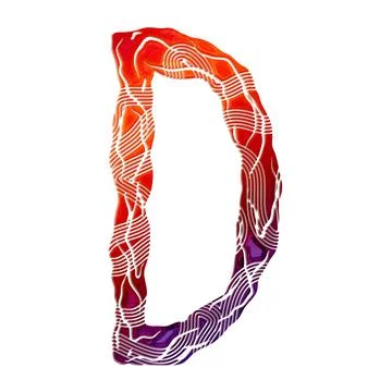 Gradient decorative letter isolated on white background.Uppercase art font. Stock-Illustration