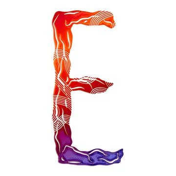 Gradient decorative letter isolated on white background.Uppercase art font. Stock Illustration