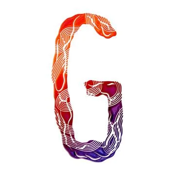 Gradient decorative letter isolated on white background.Uppercase art font. Stock Illustration