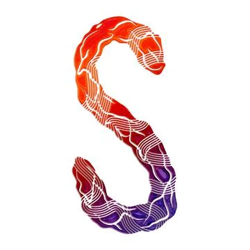 Gradient decorative letter isolated on white background.Uppercase art font. Stock Illustration