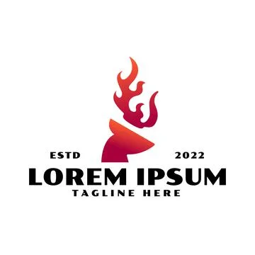 Gradient deer logo design template Stock Illustration