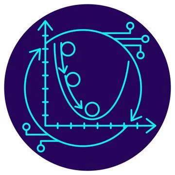Gradient Descent AI icon. Vector thin line illustration 库存插图