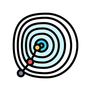 Gradient descent algorithm color icon vector illustration イラスト素材