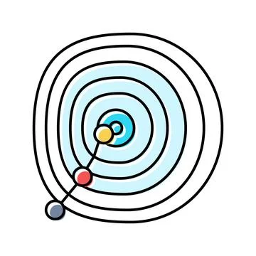 Gradient descent algorithm color icon vector illustration Stock Illustration