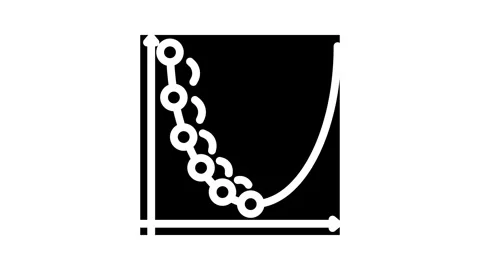 Gradient descent algorithm glyph icon animation 스톡 동영상 326741528