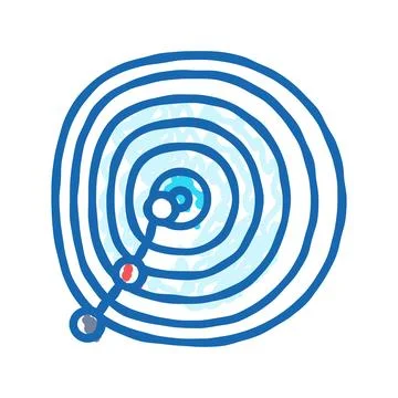 Gradient descent algorithm icon doodle illustration イラスト素材