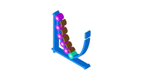 Gradient descent algorithm isometric icon animation Stock Footage 327287640