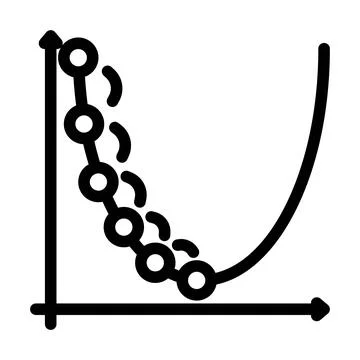 Gradient descent algorithm line icon vector illustration Illustrazione stock