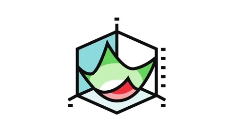 Gradient descent arrow machine color icon animation Stock Footage 326108011