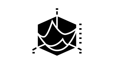 Gradient descent arrow machine glyph icon animation Stock Footage 326145303