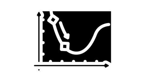 Gradient descent arrow machine learning glyph icon animation Stock Footage 326735716