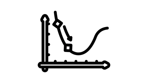 Gradient descent arrow machine learning line icon animation Stock Footage 326751850