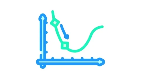 Gradient descent arrow machine learning color icon animation Stock Footage 327259867
