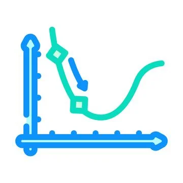 Gradient descent arrow machine learning color icon vector illustration 스톡 일러스트