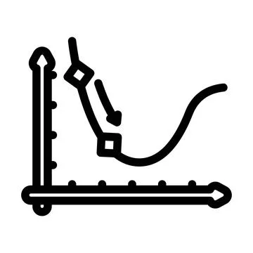 Gradient descent arrow machine learning line icon vector illustration イラスト素材