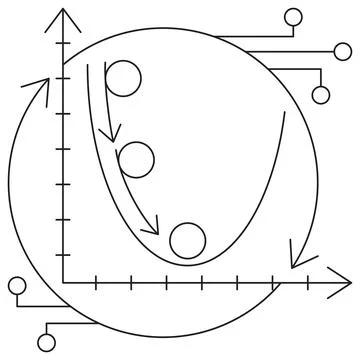 Gradient Descent icon 库存插图