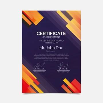 Gradient design elegant certificate Stock Illustration