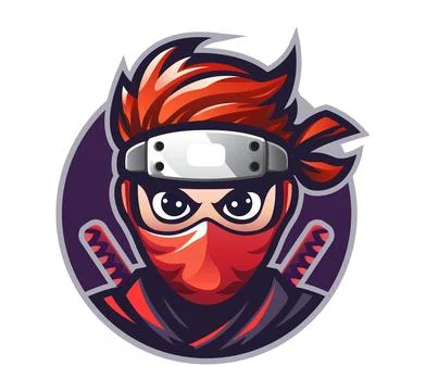 Gradient design ninja logo template Stock Illustration