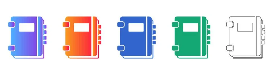 Gradient Diary and Notebook Icons for Planning and Organization Stock Illustration