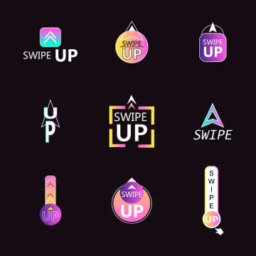 Gradient Digital Swipe Up Icon Set Creative Vector Illustration Stock Illustration