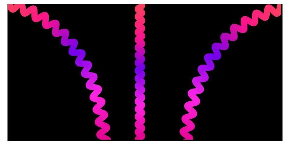Gradient DNA Helix Wave - Abstract Zigzag Line Graphic Stock Illustration