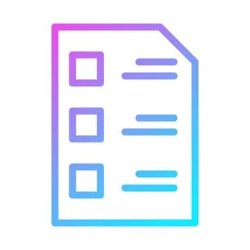 Gradient Document Icon with Boxes and Lines Stock Illustration