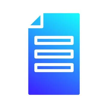 Gradient Document Icon for Minimalist Interface Stock Illustration