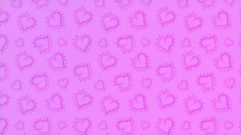 Gradient Doodle Hearts Pattern Video stock 254495467