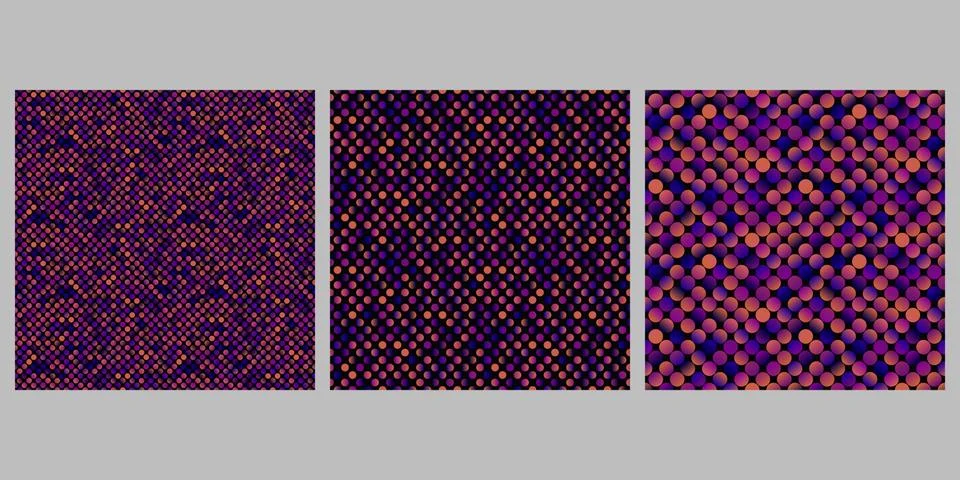 Gradient dot pattern background set - abstract vector graphic designs Stock Illustration
