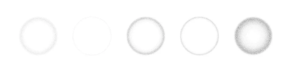 Gradient dots with grainy texture and noise effect. Circular halftone spher.. Stock Illustration