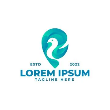 Gradient dove logo design template Stock Illustration