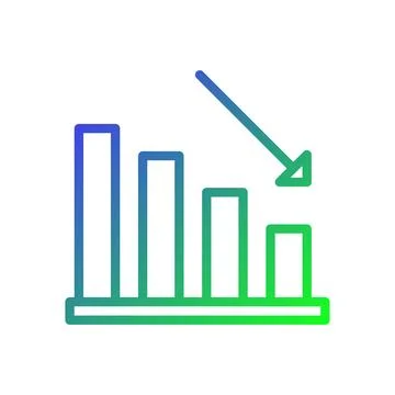 Gradient Downward Trend Chart Business Graphic 스톡 일러스트
