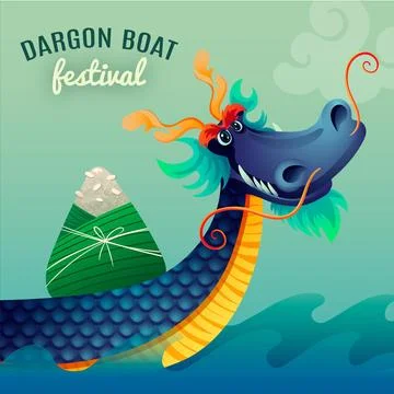 Gradient dragon boat illustration Illustrazione stock